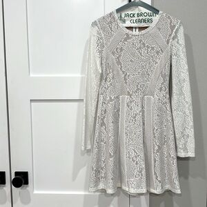 BCBG MaxAzaria Winter White Lace Dress Size XS